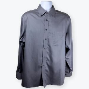 Joseph Abboud Dark Gray Mens Cotton Dress Shirt 16.5 Neck